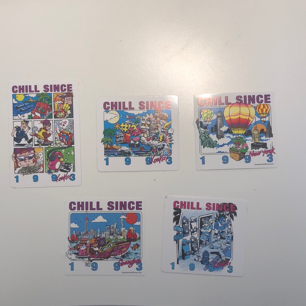 5 “chills since” Brandy stickers